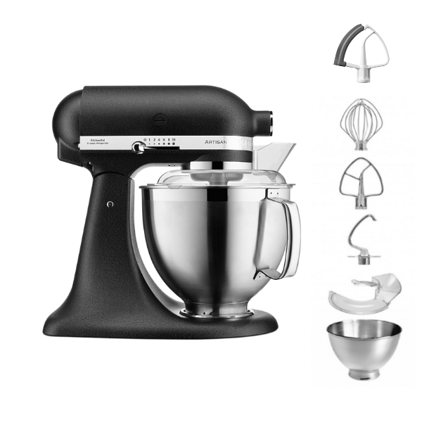 KitchenAid 4,8 L 5KSM185 Artisan Küchenmaschine Flexiset Artisan + Flexirührer