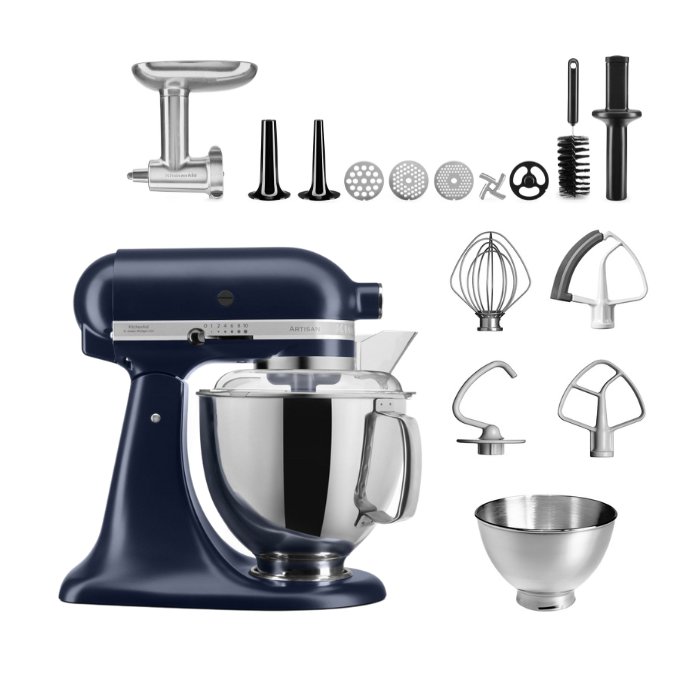 KitchenAid 4,8 L 5KSM175 Artisan Küchenmaschine Meatlover mit Ganzmetall- Fleischwolf