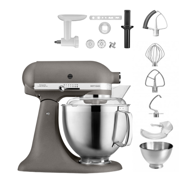 KitchenAid 4,8 L 5KSM185 Artisan Küchenmaschine Cookielover Artisan Fleischwolf+Spritzgebäck+Flexirührer