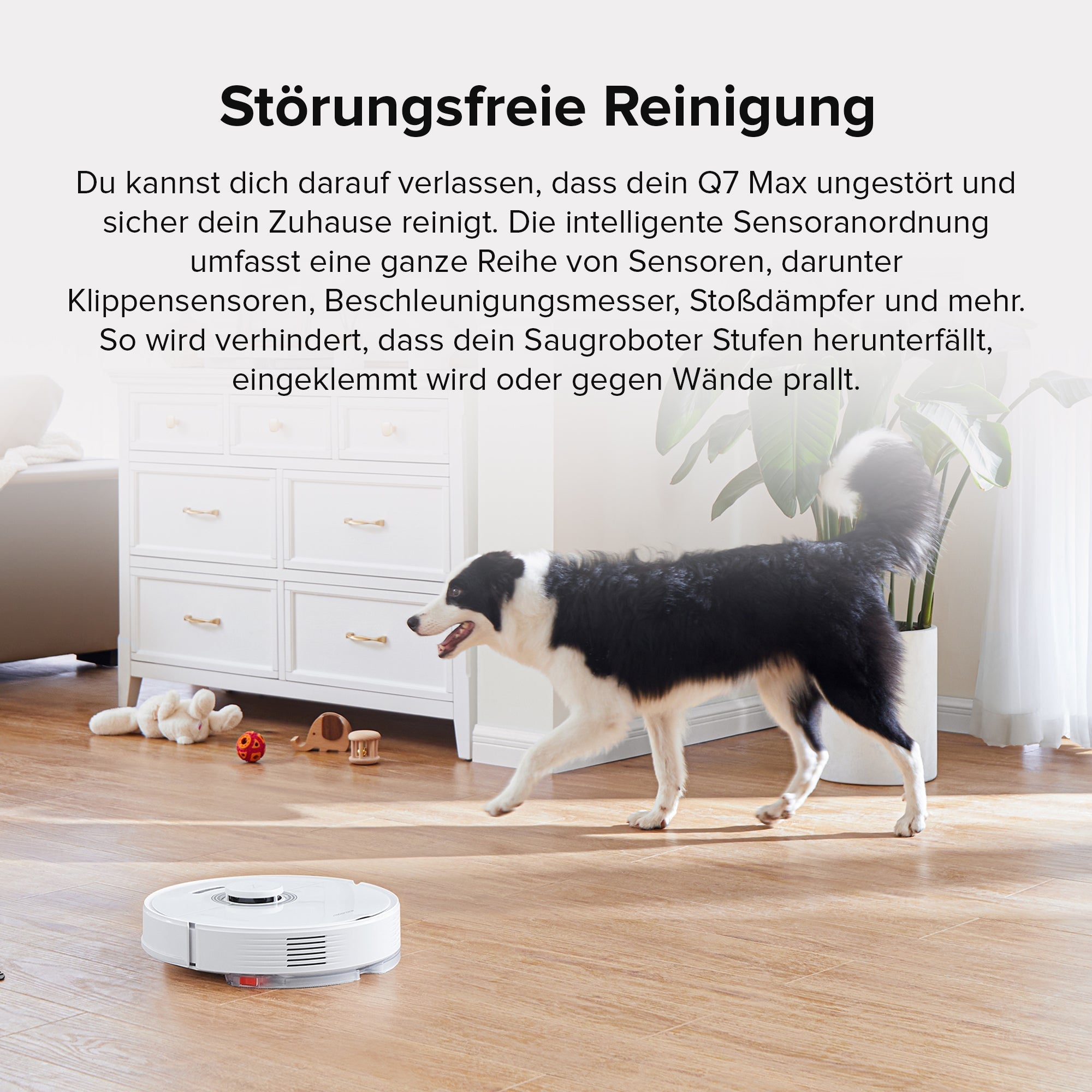 Roborock Q7 Max Saugroboter und Wischmopp mit 4200 Pa Saugleistung.