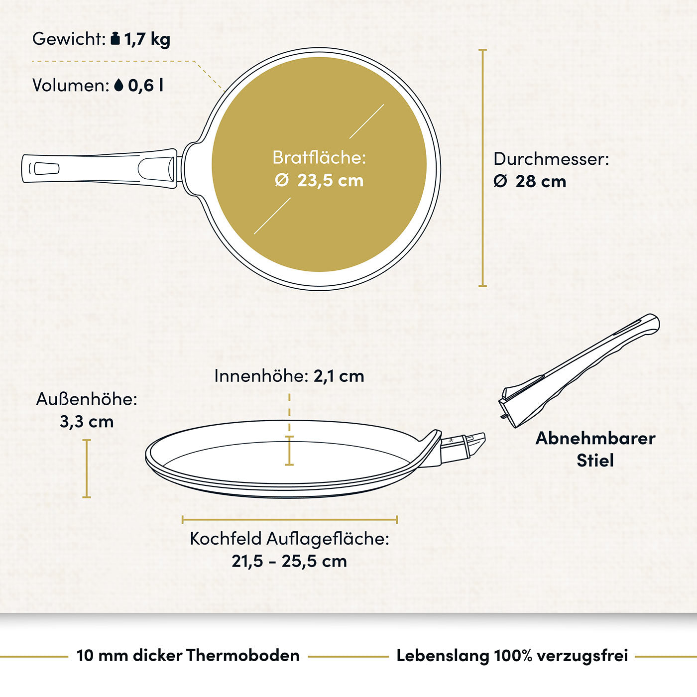 Crepespfanne I Flachpfanne Ø 28 cm