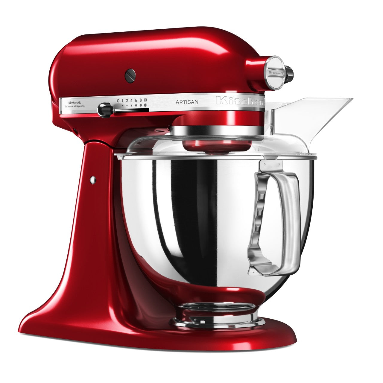 KitchenAid 4,8 L 5KSM175 Artisan Küchenmaschine Steellover mit Edelstahl-Werkzeugen