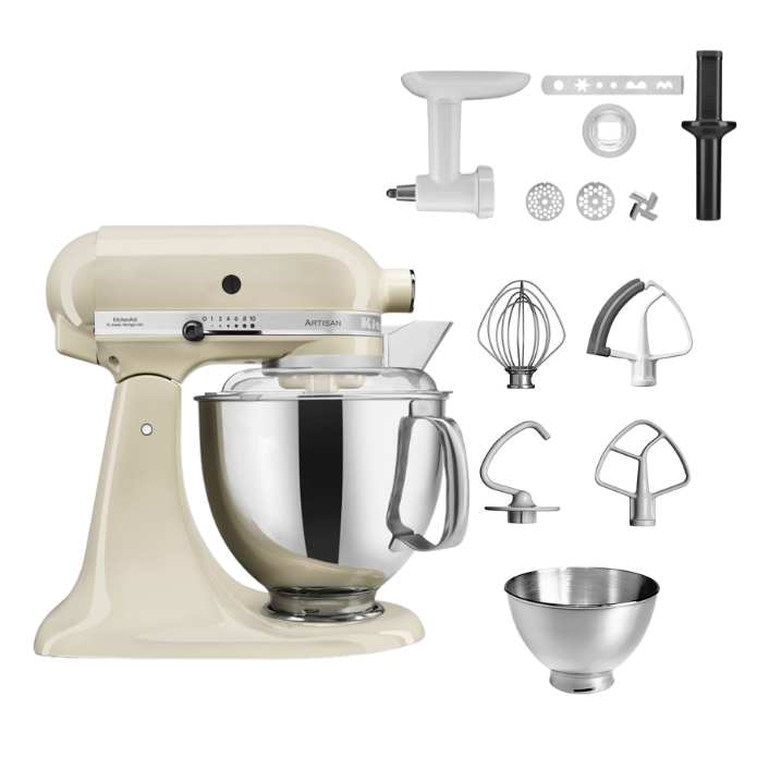 KitchenAid 4,8 L 5KSM175 Artisan Küchenmaschine Cookielover mit Fleischwolf+Spritzgebäckvorsatz