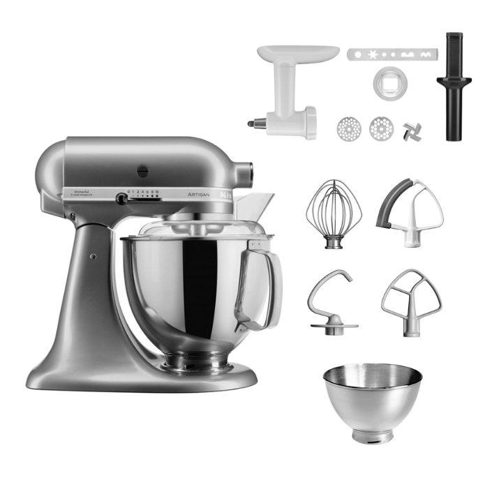 KitchenAid 4,8 L 5KSM175 Artisan Küchenmaschine Cookielover mit Fleischwolf+Spritzgebäckvorsatz