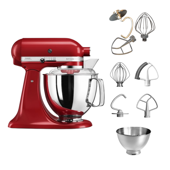 KitchenAid 4,8 L 5KSM175 Artisan Küchenmaschine Tschimmlover mit Tschimmhook Rührelementen