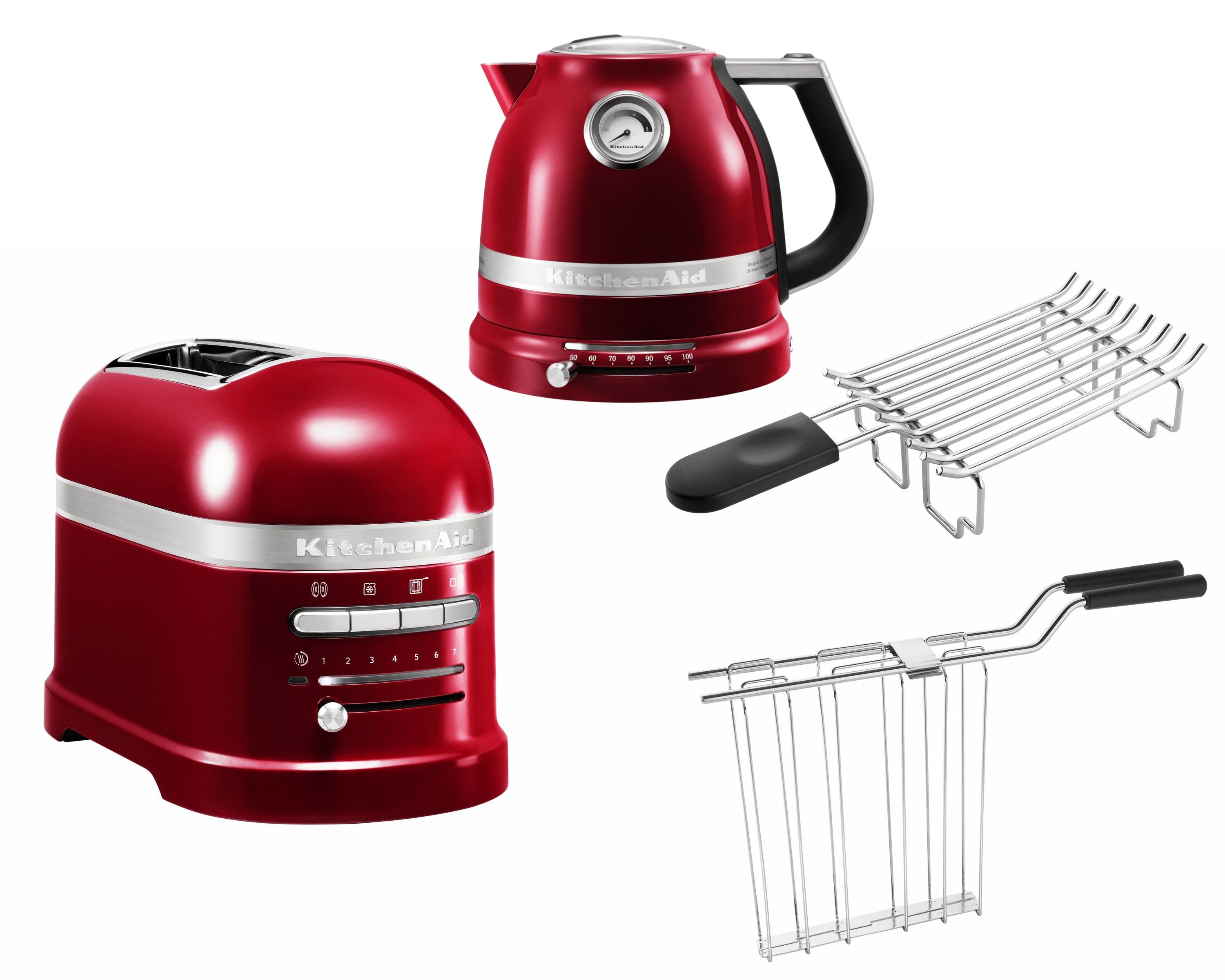 KitchenAid Artisan Frühstücksset inkl. Wasserkocher 5KEK1522, 2 Scheiben Toaster 5KMT2204 und Brötchenaufsatz
