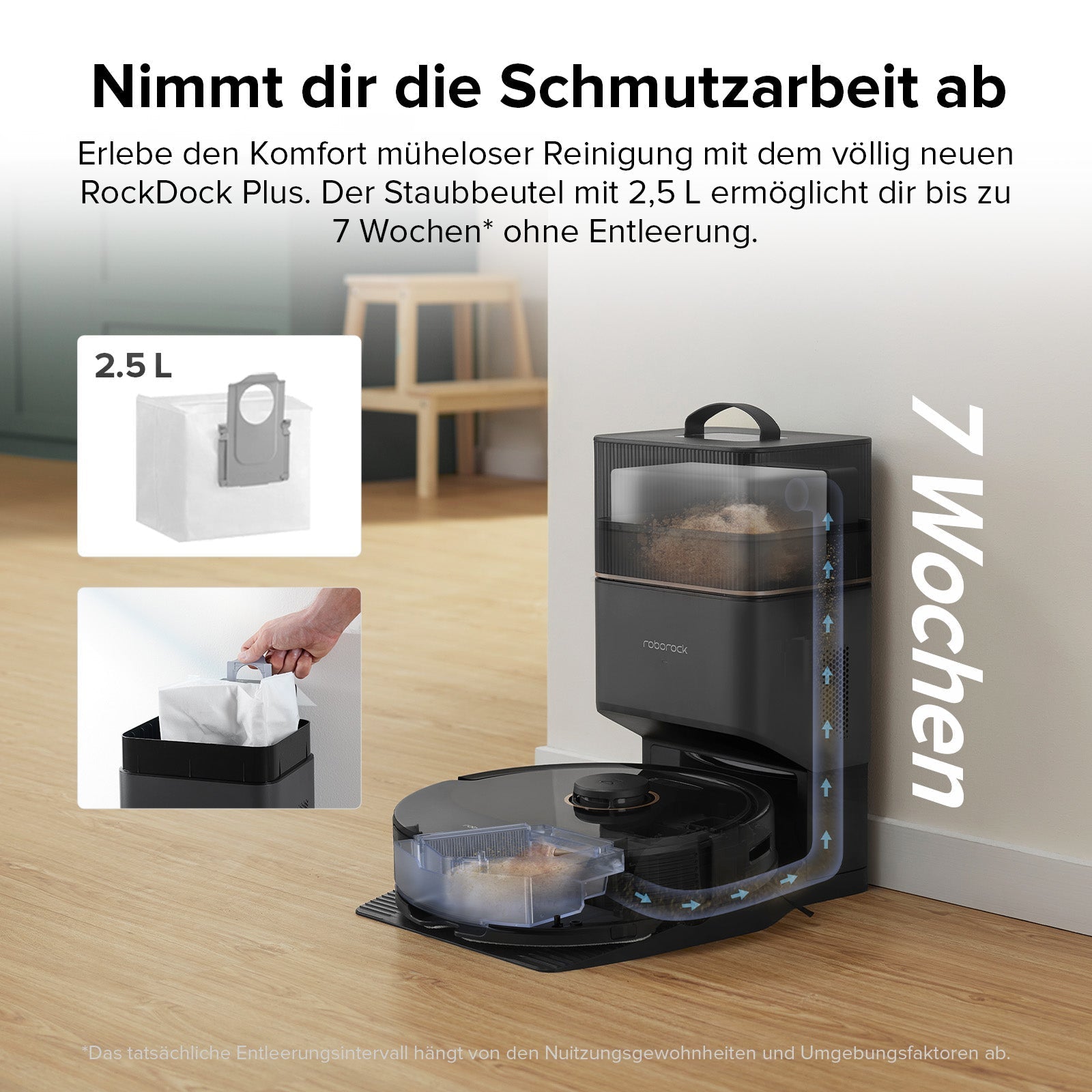 Roborock Q8 Max+ Saug- und Wischroboter mit Auto-Entleerungsstation