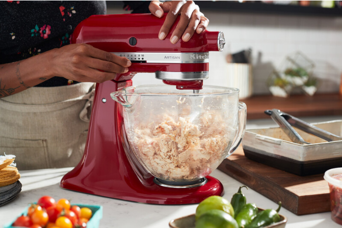 KitchenAid 4,8 L 5KSM185 Artisan Küchenmaschine Allrounderset Fleischwolf+Spritzgebäck+Gemüseschneider