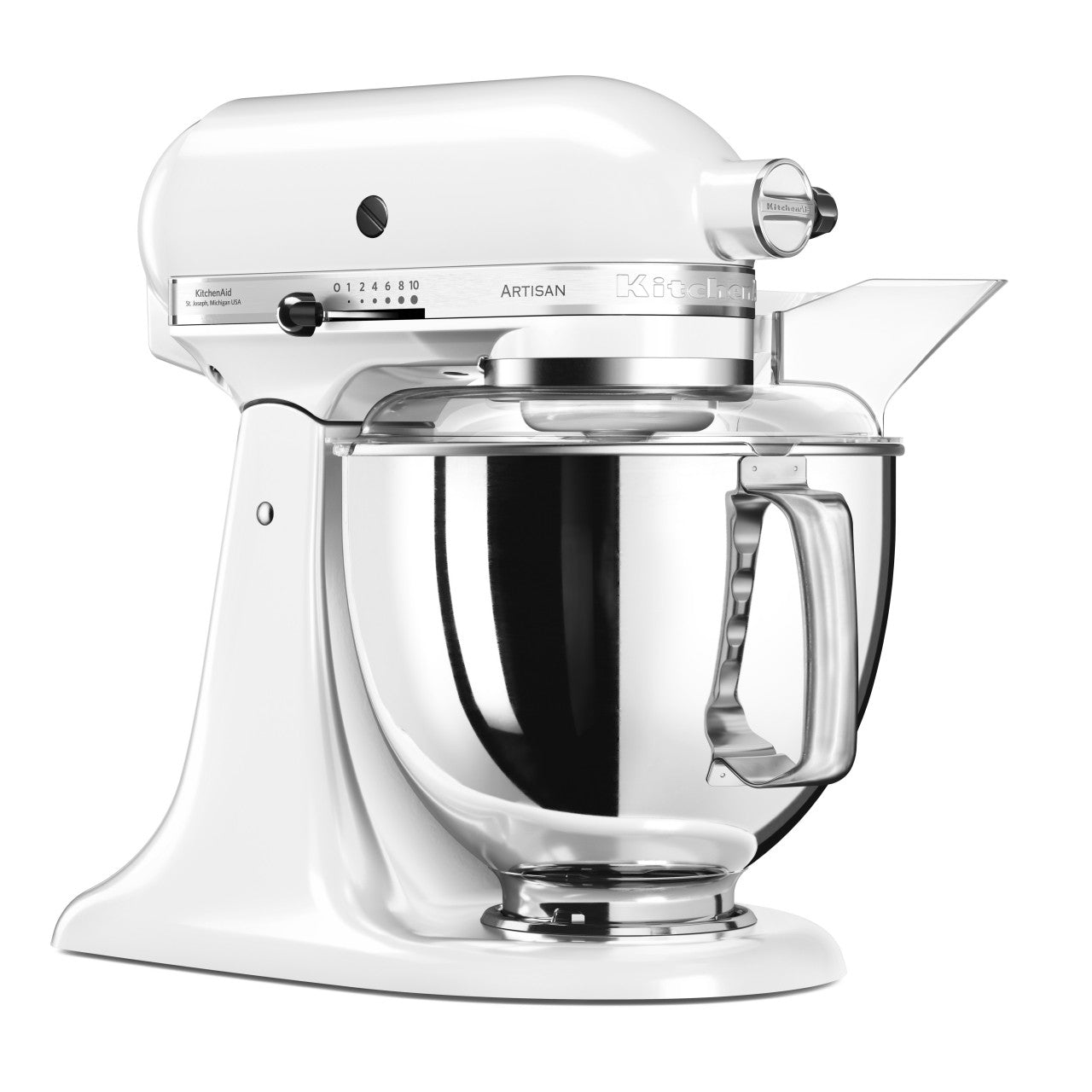 KitchenAid 4,8 L 5KSM175 Artisan Küchenmaschine Steellover mit Edelstahl-Werkzeugen
