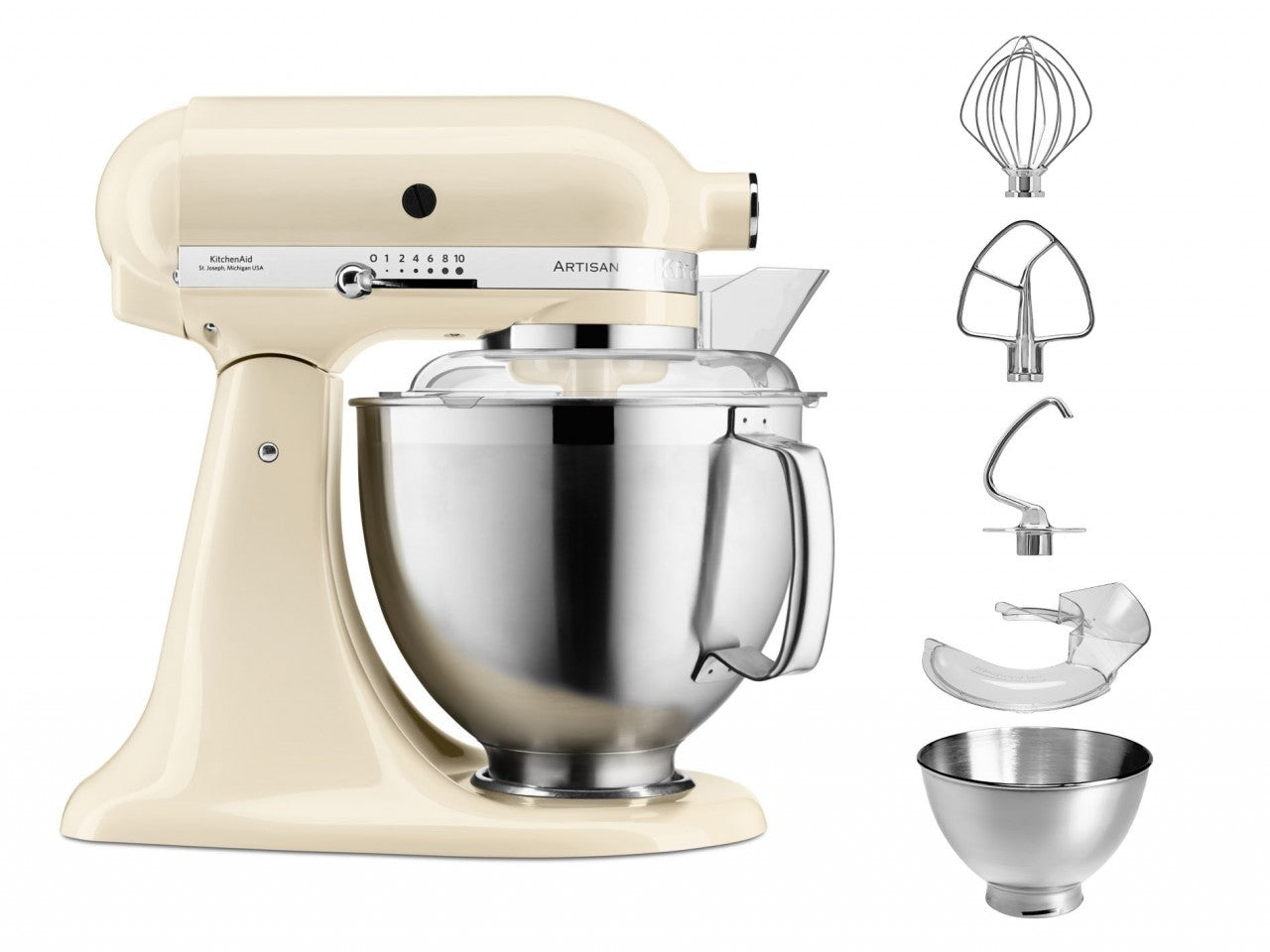 KitchenAid 4,8 L 5KSM185 Artisan Küchenmaschine Cookielover Artisan Fleischwolf+Spritzgebäck+Flexirührer