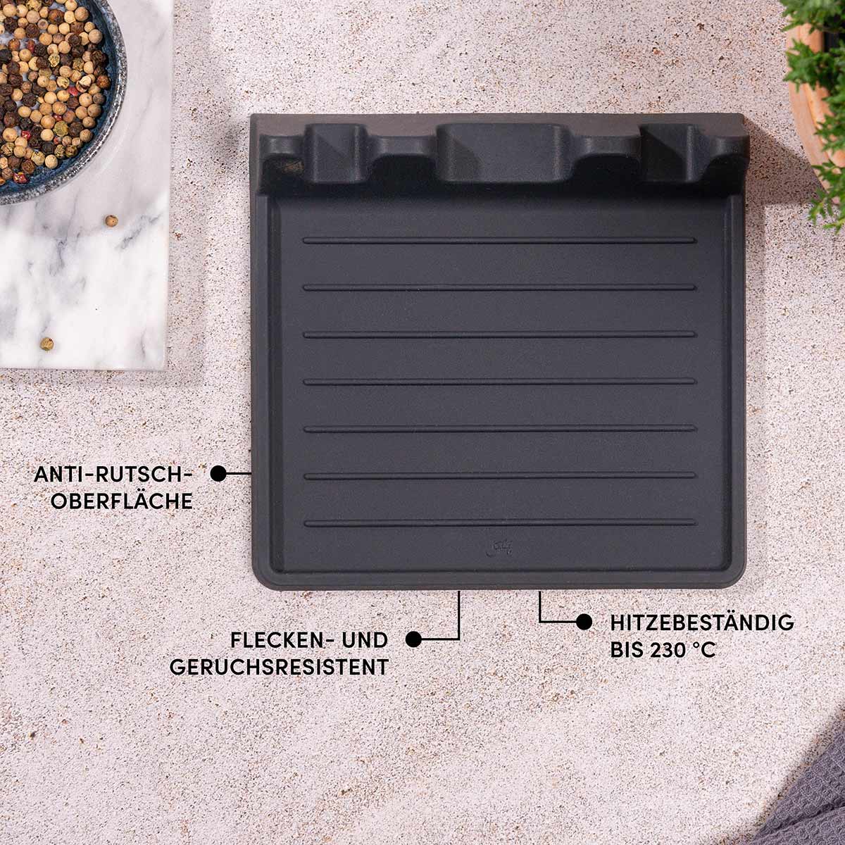 Praktische Ablage für drei Küchenhelfer