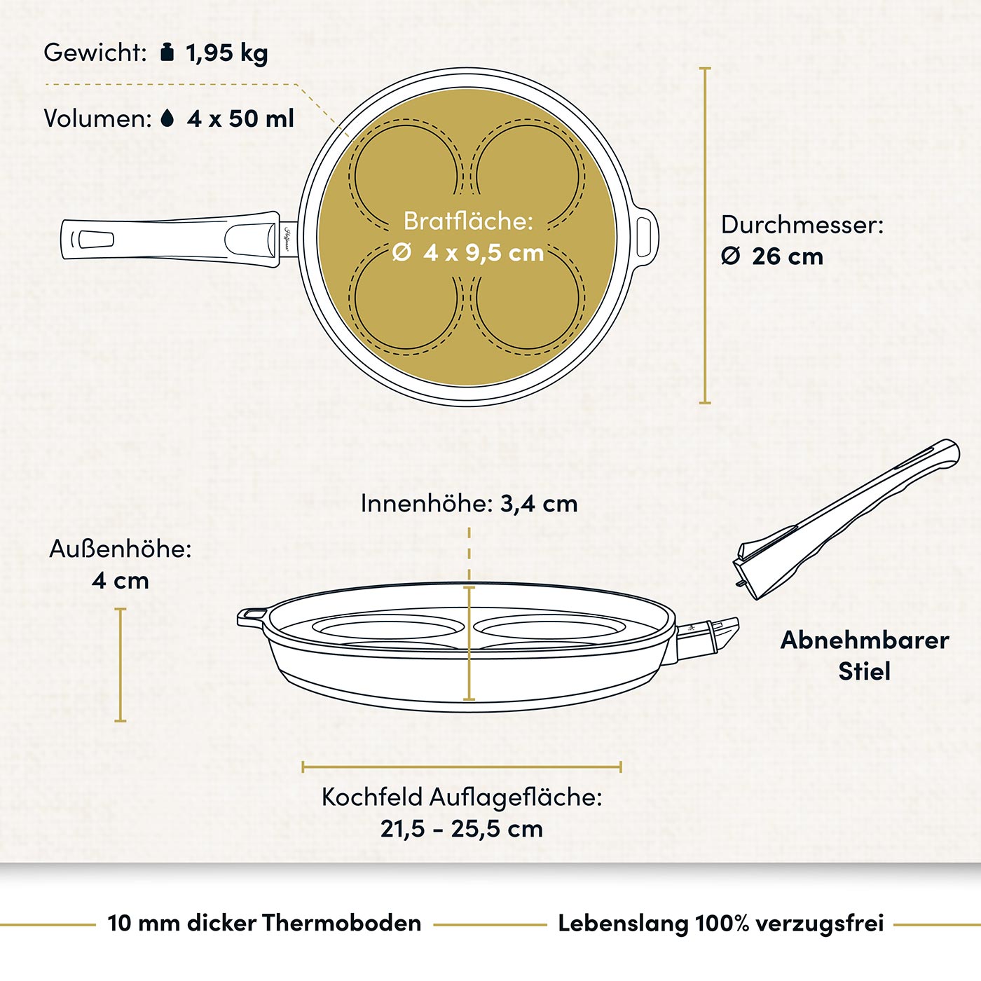 Muldenpfanne Ø 26 I Deckel optional