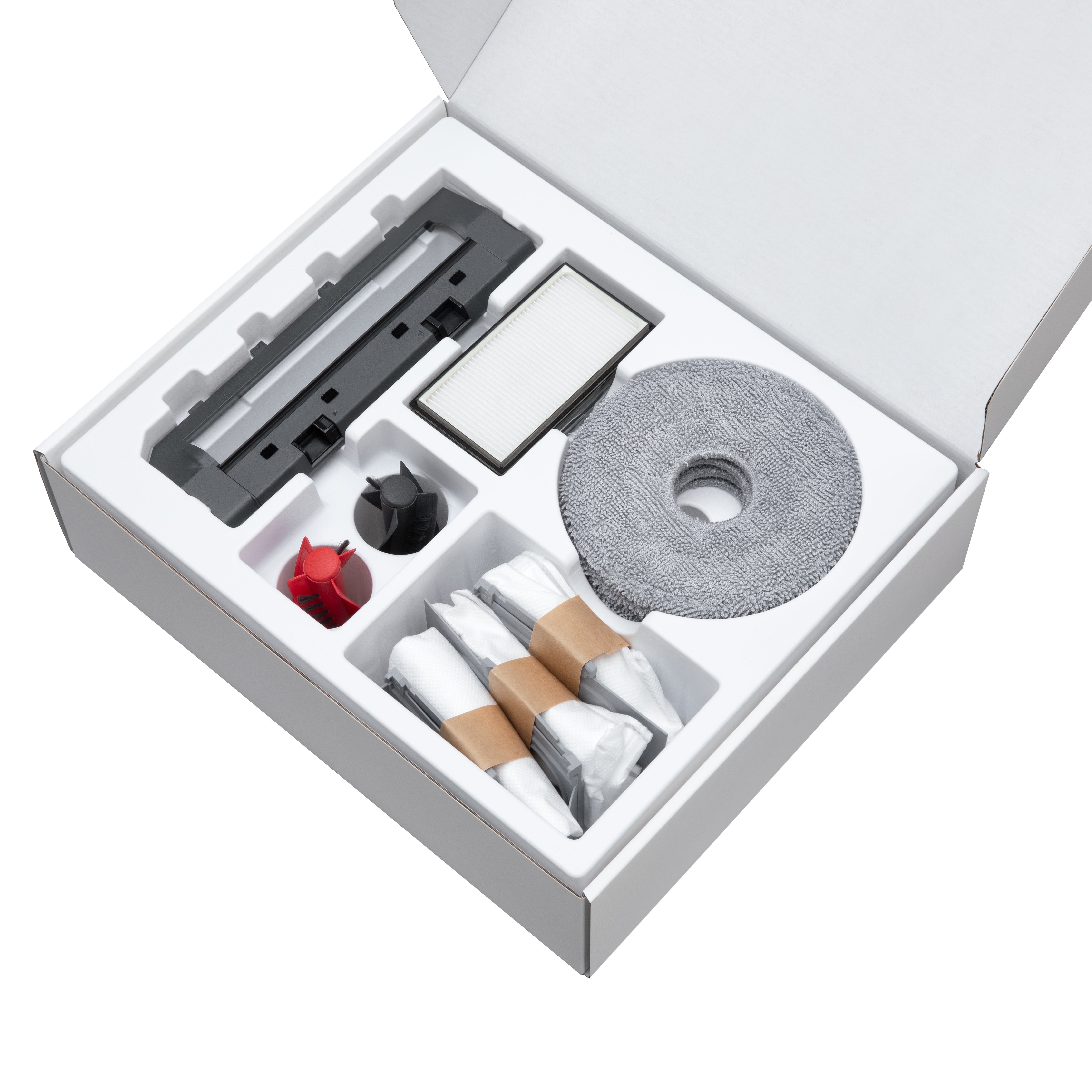 Roborock Zubehörset für Saros 10R, inkl. 4 Rotierenden Wischmopps, 3 Staubbeuteln, 1 Hauptbürstenabdeckung, 1 Hauptbürste und 2 Seitenbürsten